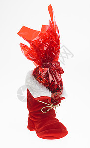 圣诞节靴子包装传统展示点缀装饰装饰品纹饰宴席礼品静物背景图片