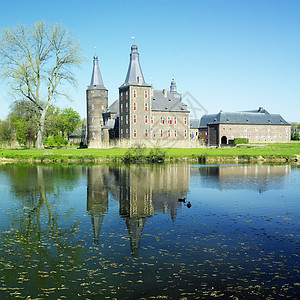 荷兰 Heerlen城堡世界历史性建筑学反射外观景点历史位置建筑建筑物图片