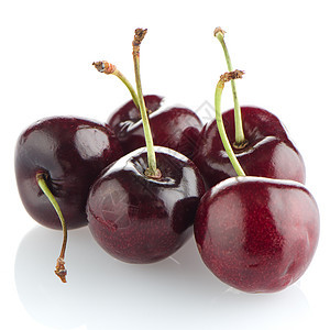 红樱桃甜点营养浆果红色白色饮食水果背景图片