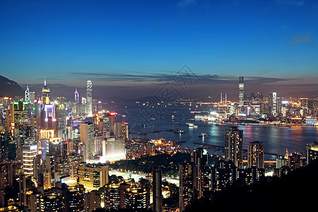 香港日落公司码头远景港口景观建筑旅游魔法蓝天天空图片
