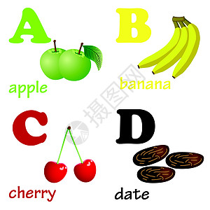 字母字母AD带水果图片
