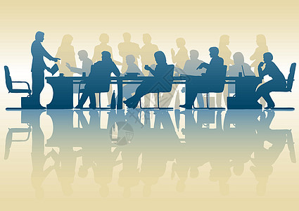 商务会议插图女性研讨会头脑元素人士团体办公室公司桌子背景图片