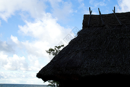房顶是用制成的材料情调竹子房子稻草家乡技巧茅草屋顶小屋图片