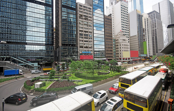 香港香港市中心交通流量地标辉光海洋天空街道景观速度汽车射线场景图片