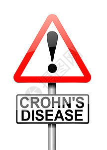 克罗恩疾病的概念疾病白色路标疼痛消化腹泻结肠炎症状弱点痛苦图片