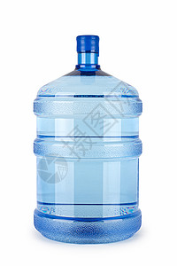 白色背景的一大瓶纯净水水库大瓶瓶装蓝色自来水厂塑料容量瓶子冷却喷灯图片