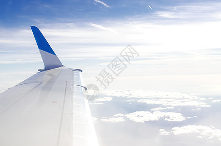 飞机机翼运输喷射机器地平线力量涡轮旅行航空蓝色假期图片