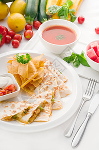 原墨西哥玉米饼粉末玉米片午餐香料营养食物宏观小吃盘子辣椒美食图片