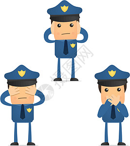 一套可笑的漫画警察讲话徽章帽子法律犯罪卡通片部门说话管理人员秘密图片