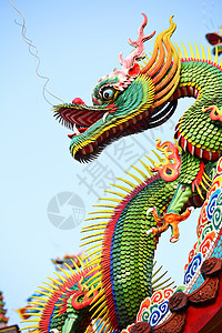亚洲神庙龙文化生物建筑学装饰品宗教警卫运气庆典旅游力量图片