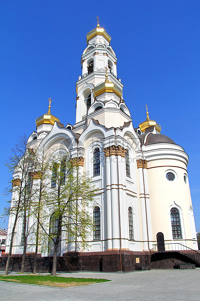 东正教教会旅游城市宗教教区天气蓝色天空寺庙建筑学图片