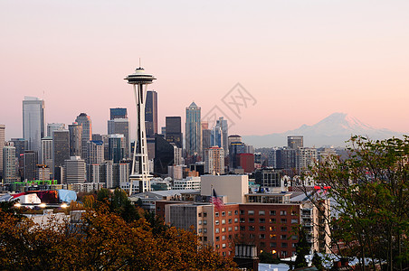 西雅图市风景建筑学建筑吸引力旅游树木城市游客建筑物明信片假期图片