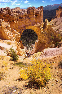 天然石石桥橙子编队拱门沙漠侵蚀旅游巅峰地质学图层岩石图片