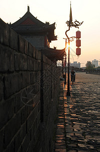 中国西安建筑日落天空旅行阳光灯笼城市历史历史性中心图片
