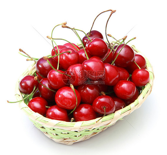 樱桃篮子味道营养品白色木板团体市场糖果食物花园桅杆图片