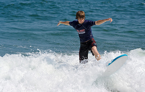 青少年游浪波浪男孩们支撑冲浪木板冲浪板海浪趴板休闲男生图片