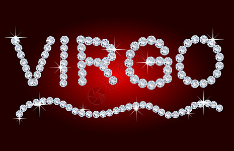 钻石ZodiacVirgo反射八字珠宝水晶宝石十二生肖背景图片