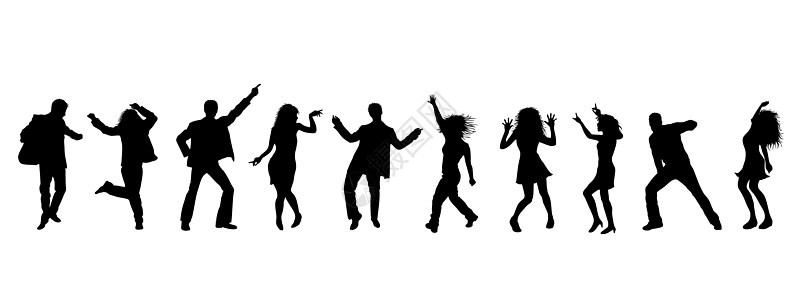 跳舞者的休眠钟派对女性女士男人女孩背景图片