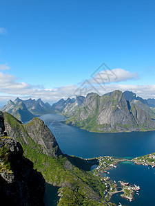 挪威景观挪威岩石海滩农村海湾自由太阳峡湾远足晴天风景图片