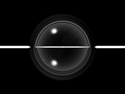 玻璃球插图黑色水晶反射背景图片