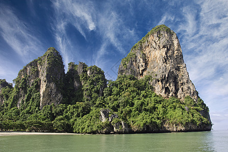 克拉比地区Krabi岛上空的云层地平线热带假期海洋天堂海滩旅游海岸线太阳群岛图片