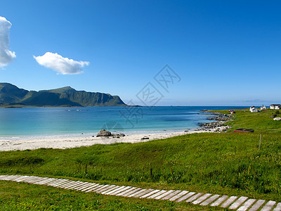 挪威景观挪威晴天峡湾太阳乡村风景远足海湾爬坡海岸农村图片