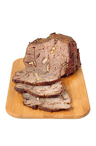 木板上烤牛肉食物烧烤晚餐炙烤红色美食烹饪牛扒图片