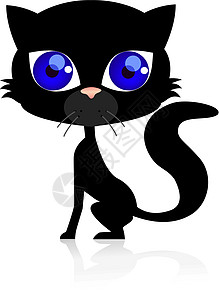 黑猫哺乳动物胡须猫科动物墨水头发毛皮艺术猫咪卡通片图片