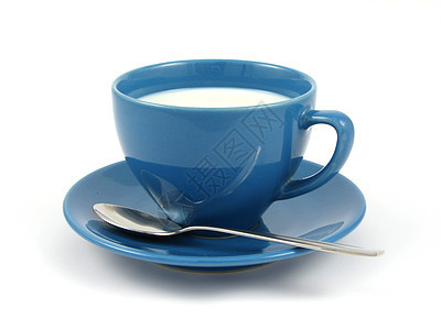 牛奶杯陶器厨房白色食堂蓝色咖啡杯拿铁小酒馆休息孩子图片