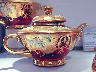 古董玻璃茶壶图片