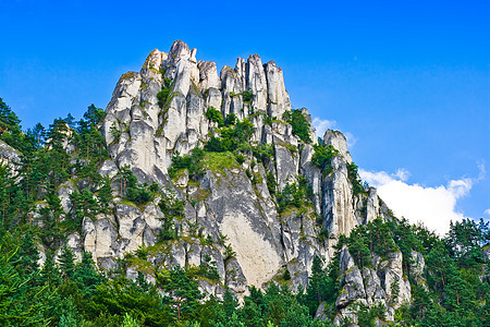 苏洛夫岩石的美景太阳顶峰蓝色远足旅行登山农村闲暇荒野全景图片