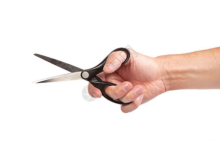 手握剪刀孤立拇指理发师技术美甲金属剪子审查剪辑男性工具图片