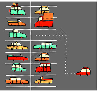 矢量卡卡通停车场背景图片