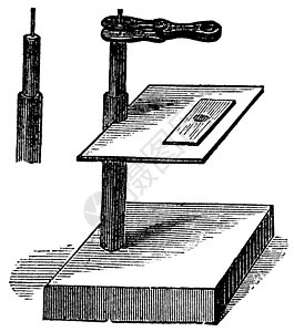 显微镜简单复古雕刻微生物学白色艺术插图实验室艺术品绘画生物医疗教育图片