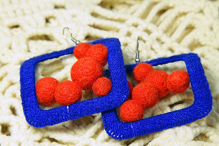 编织耳环商品休闲材料针织服装纺织品活动羊毛橙子手工品图片