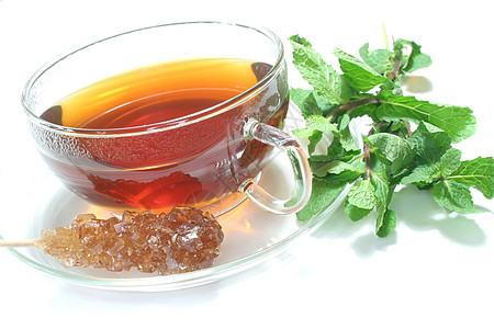 薄荷茶维生素叶子草药疾病花草香料酿造绿色草本植物茶杯图片