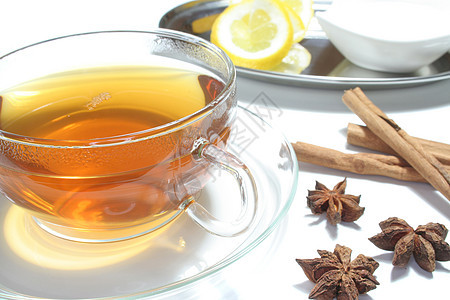 柠檬茶茶杯茶碗防御疾病草本植物柠檬酿造绿色香料维生素图片
