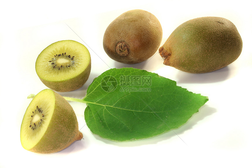 椰子水果热带叶子情调植物绿色异国果肉白色维生素图片