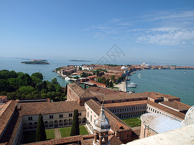 威尼斯环礁和岛屿视图历史性天炉教会风格地标圆顶天线建筑运河宗教图片