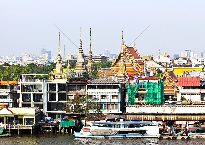 曼谷城市和河流建筑景观中心首都寺庙地标商业市中心照明酒店图片