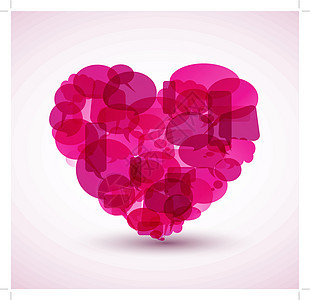 粉红色卡通气泡的心图片