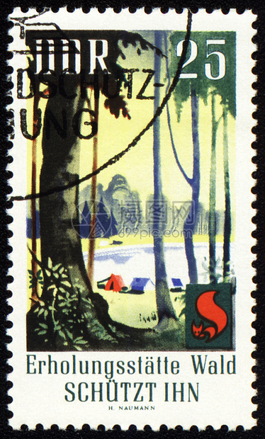 专门用于森林保护的邮票印章旅游邮件木头森林气候柏油插图防火场地消防图片
