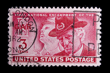 复古美国纪念邮票邮政服务邮件营地意义国家图片