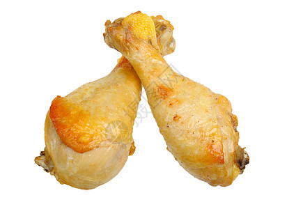 烤鸡鼓棒棕色油炸白色皮肤食物鸡腿背景图片