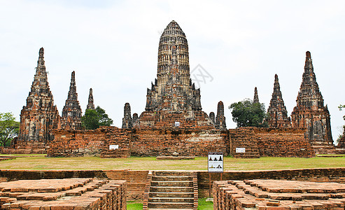 寺庙 泰国Ayutthaya历史公园文化旅游考古学艺术游客佛塔建筑学地标古玩废墟图片