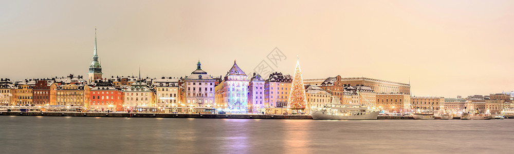 晚上斯德哥尔摩全景图片