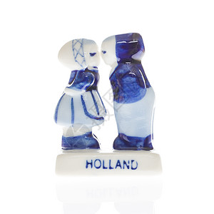 荷兰纪念品作为荷兰的象征国家雕像木屐男生女孩陶器蓝色夫妻图片