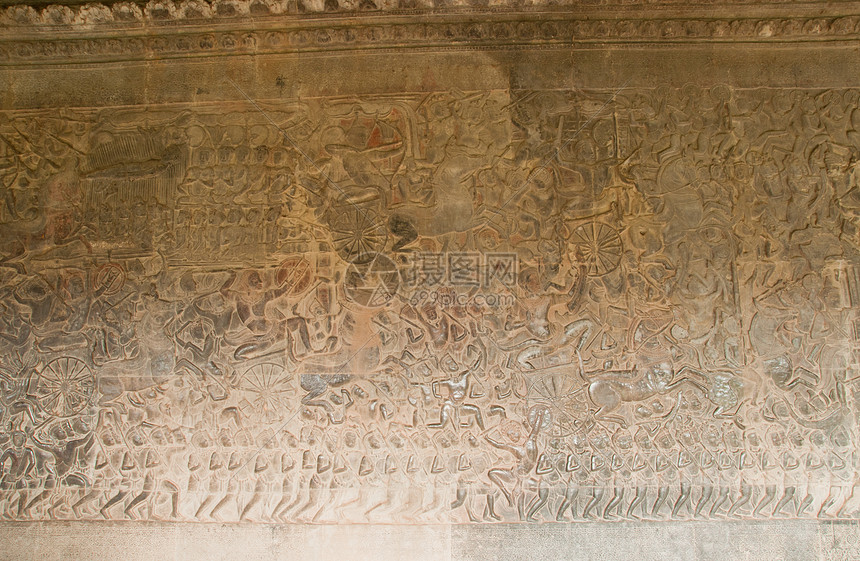 吴哥瓦的石头雕刻建筑岩石精神寺庙历史上帝女士假期高棉语废墟图片