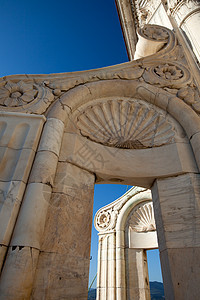 从圆顶顶部看佛罗伦萨圆顶的细节建筑纪念碑蓝色艺术旅游教会建筑学城市宗教地标图片
