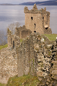苏格兰尼斯湖Urquhart城堡废墟图片